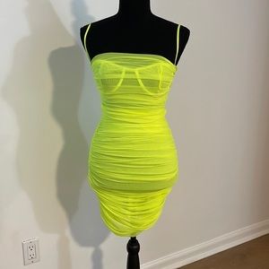 House of CB neon yellow dress